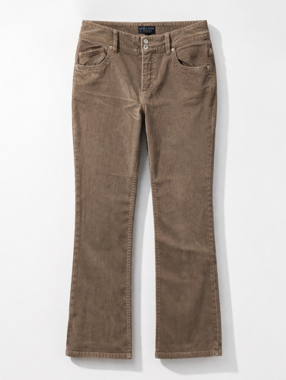 Ralph Lauren Wendy Brown Corduroy Bootcut Jeans Midrise Vintage  Size 14 L30